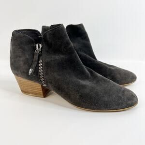 Dolce Vita Gertie Ankle Boot Womens US 11 Gray Suede Leather Double Zip Bootie
